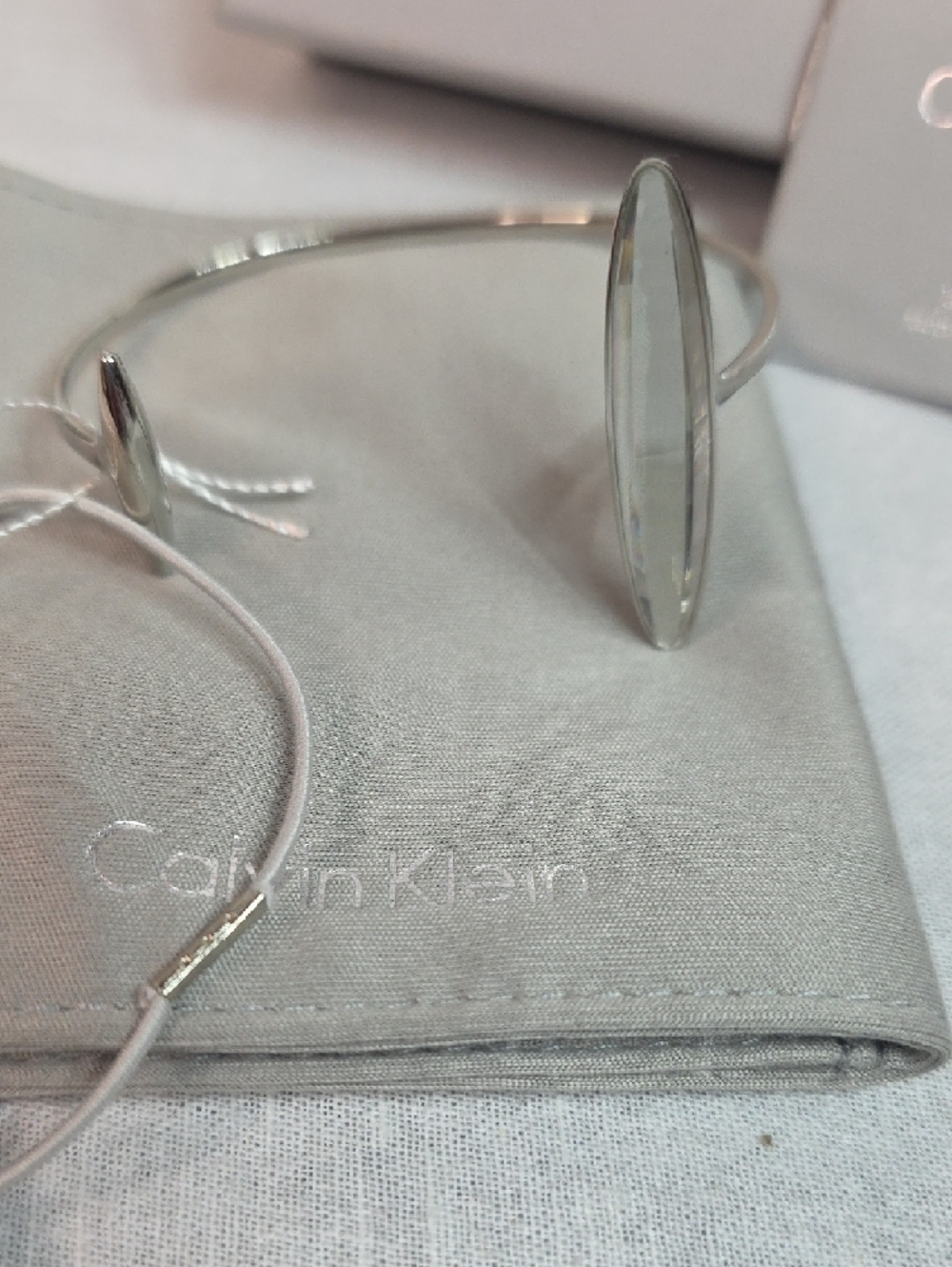 Calvin Klein Silver-Tone Open Cuff Bracelet